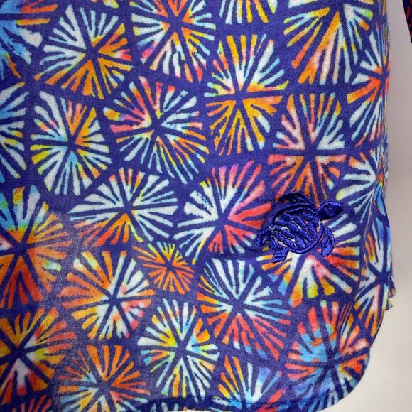 VILEBREQUIN Geometric Cotton Shirtdress Womens L Multi Turtle Shell Print Resort - Picture 10 of 16